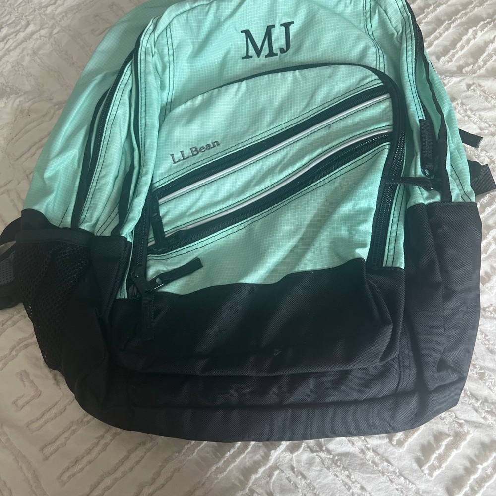 L.L. Bean Aqua and Black Backpack